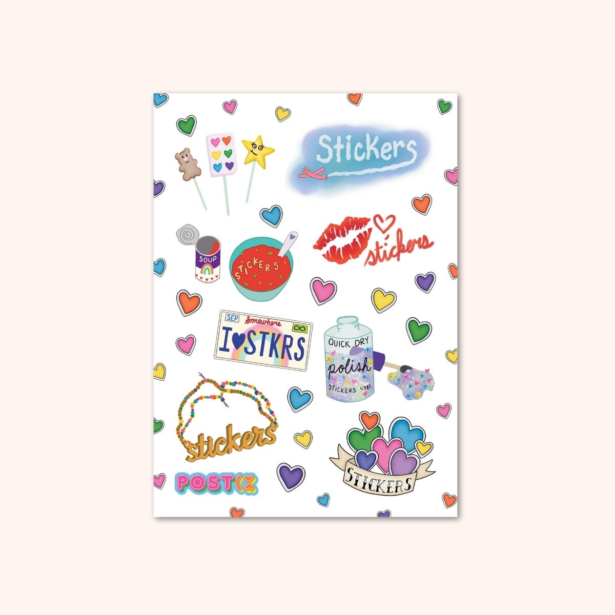 The Sticker Life Frosted A6 Glitter Sticker Sheet