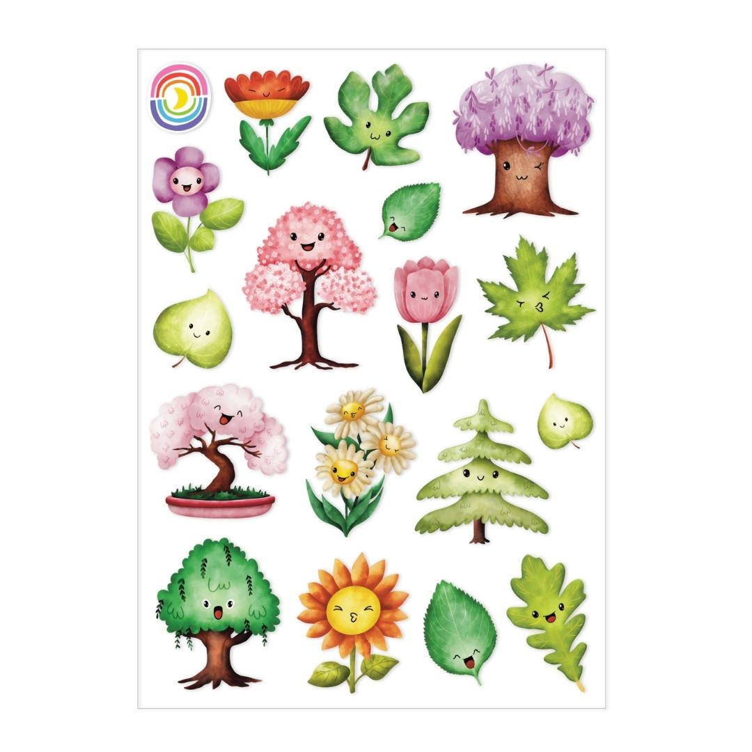 Kawaii Springtime A6 Hologram Sticker Sheet