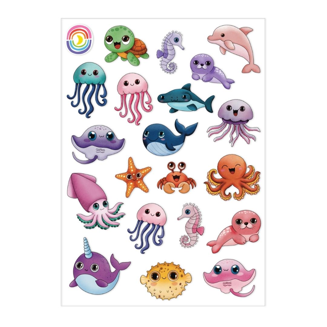 Kawaii Tides A6 Hologram Sticker Sheet