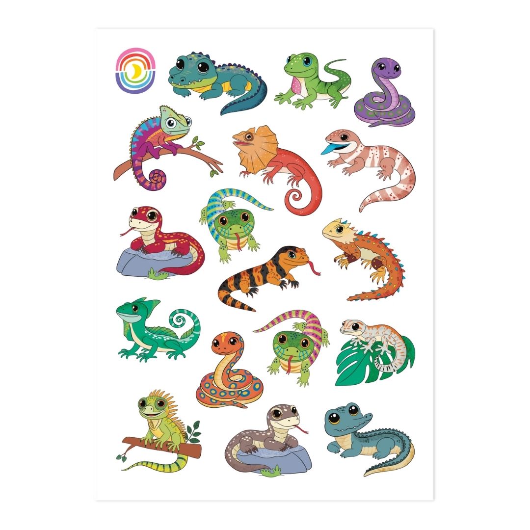 Reptile Life A6 Hologram Sticker Sheet