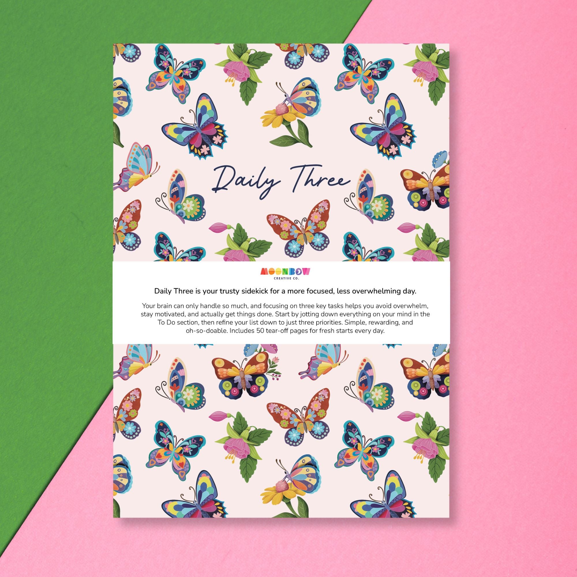 Daily Three A5 Notepad Butterfly Focus Edition