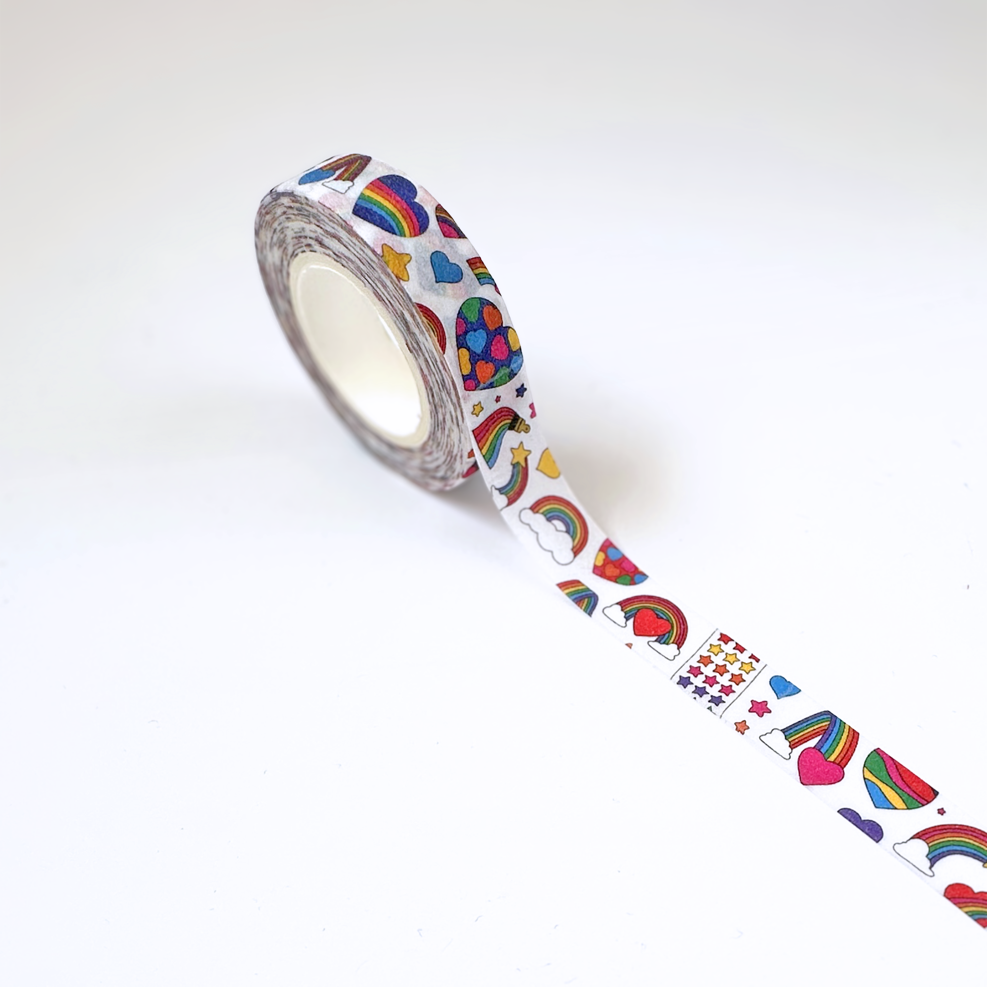 Retro Rainbows & Hearts Frosted Glitter Washi Tape