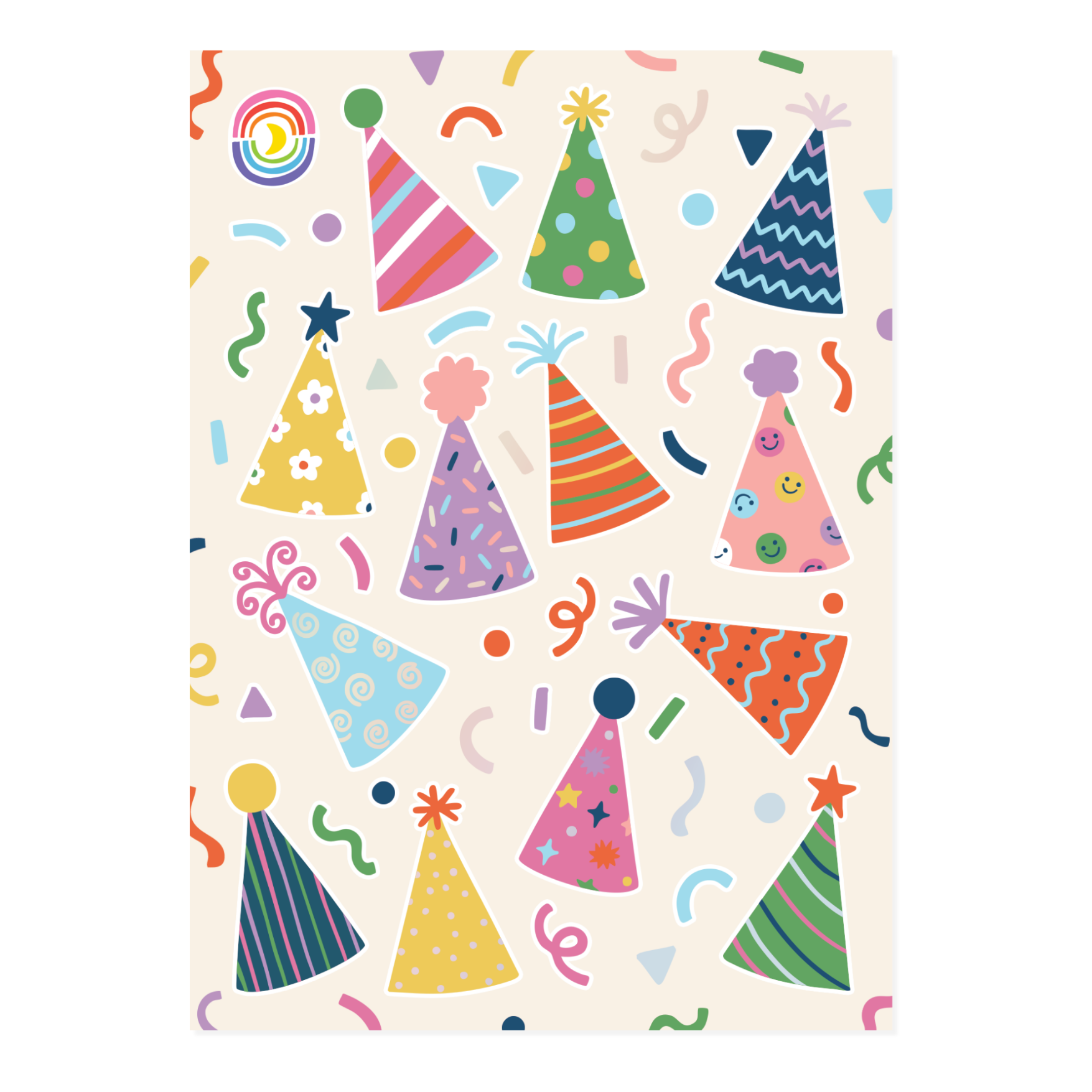Arty Party Hats Foil Sticker Sheet
