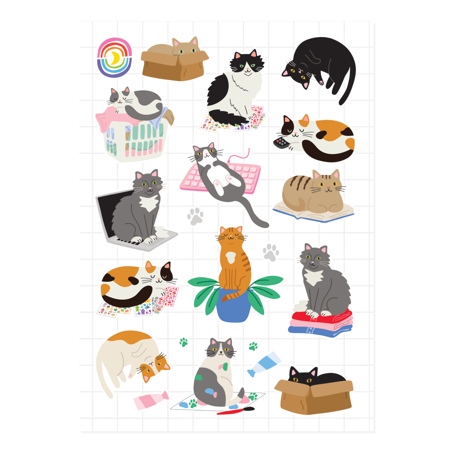 Cat Sitters Sticker Sheet