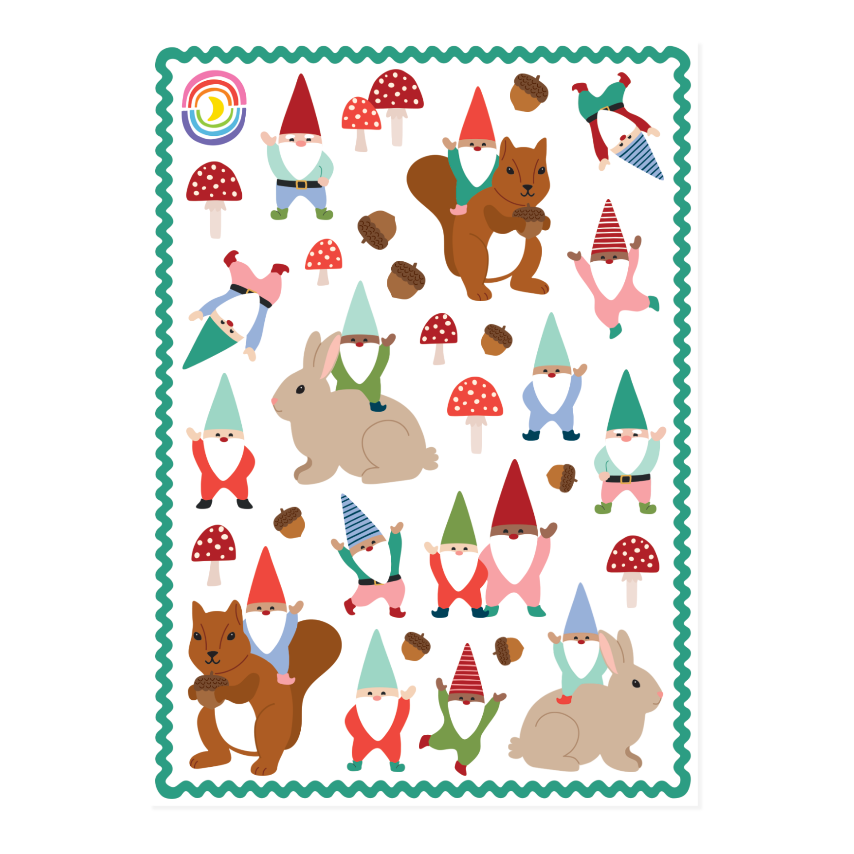 Forest Gnomes Frolic Sticker Sheet