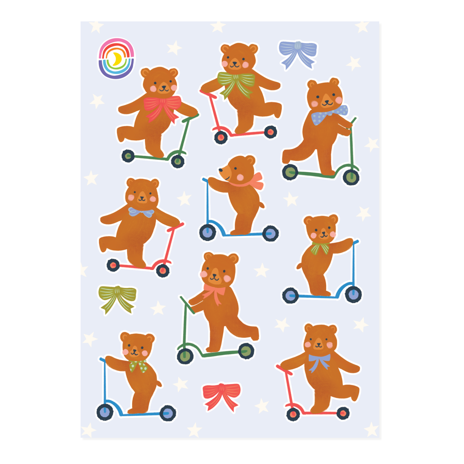 Honey Bear Rollers Sticker Sheet