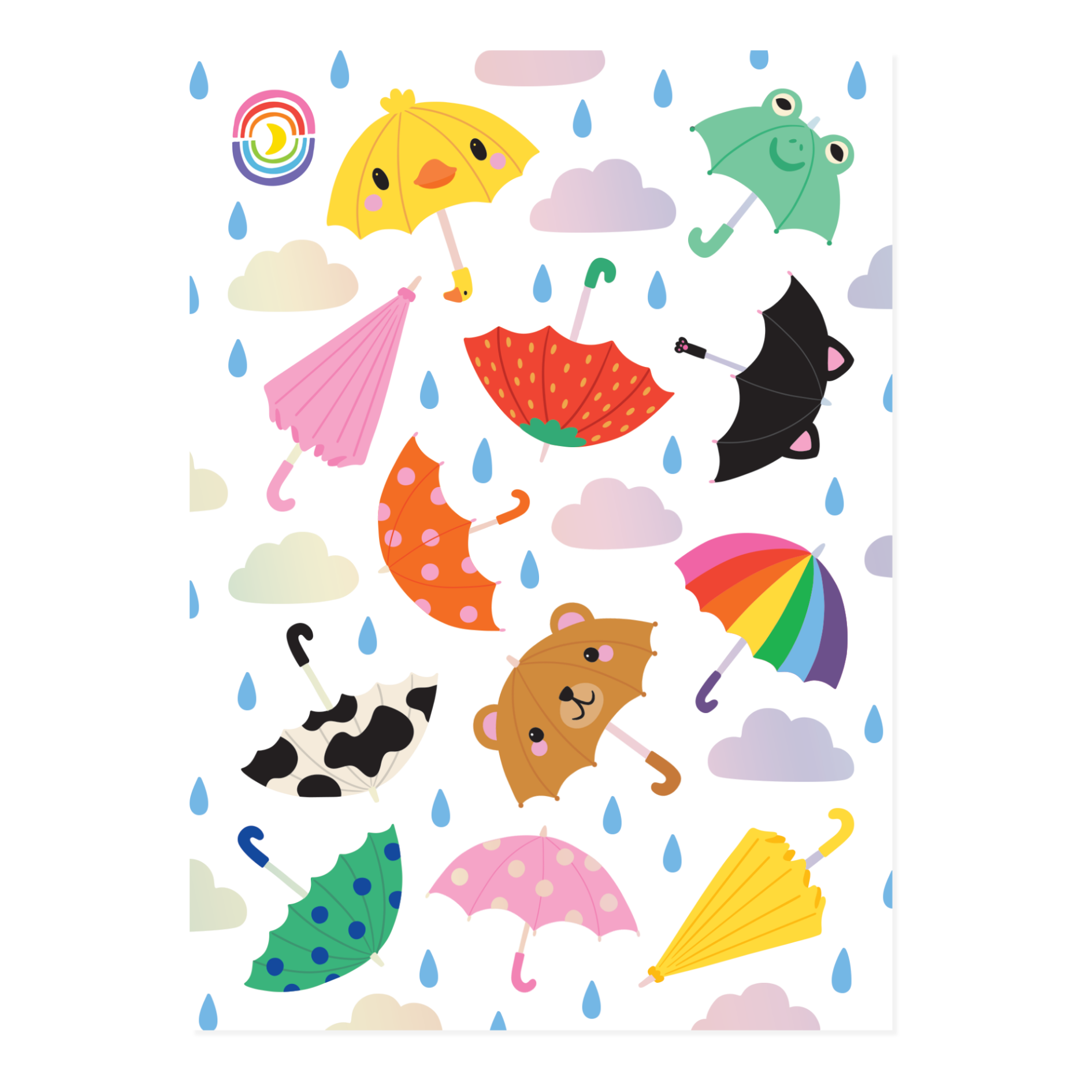 Jolly Brollies Rainbow Hologram Foil Sticker Sheet