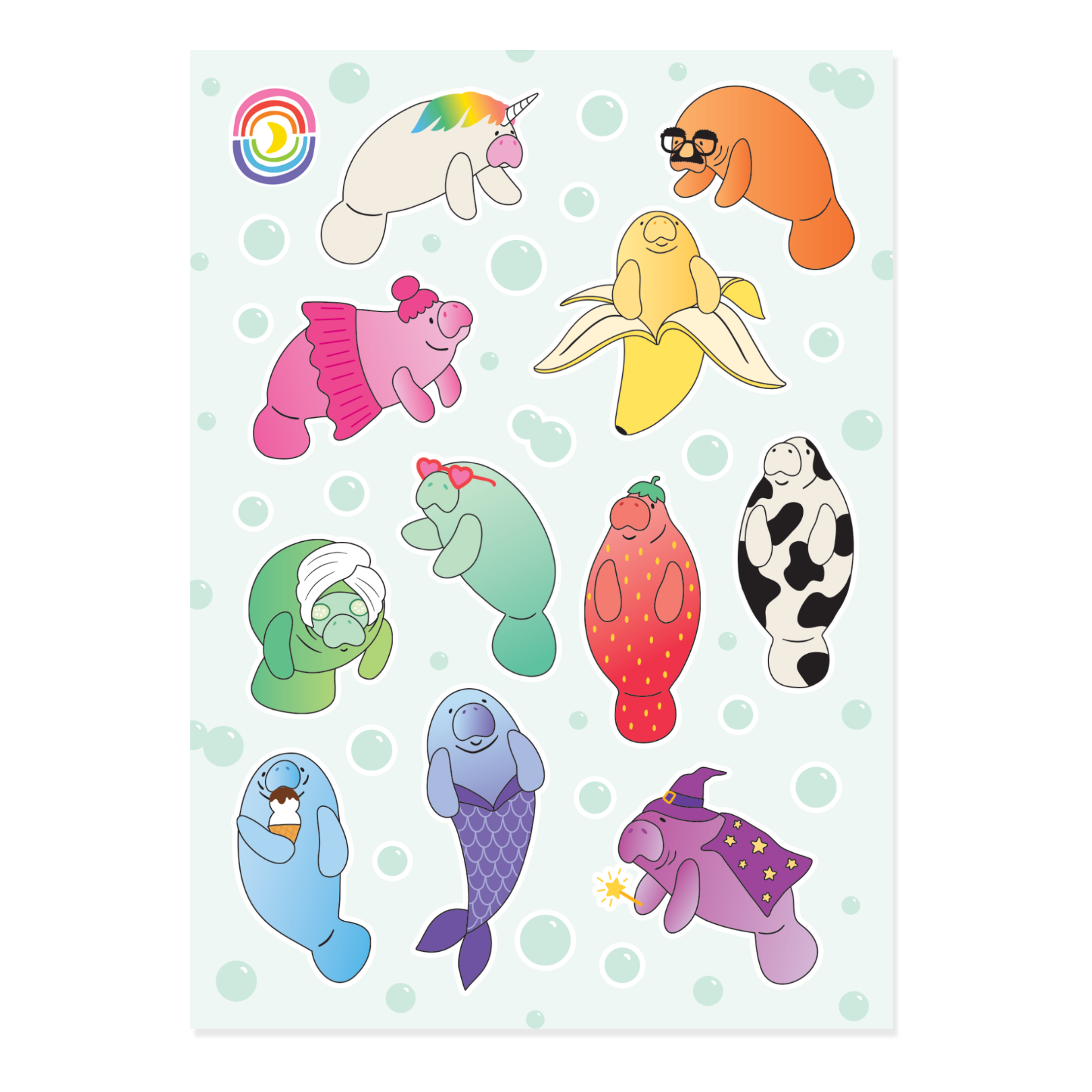 Manatees Makeover Hologram Sticker Sheet