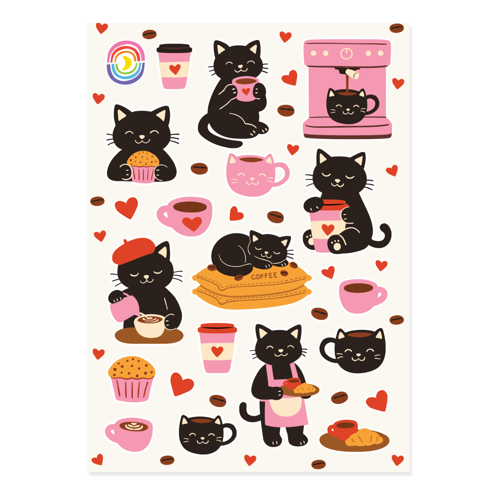 Meowning Brew Sticker Sheet