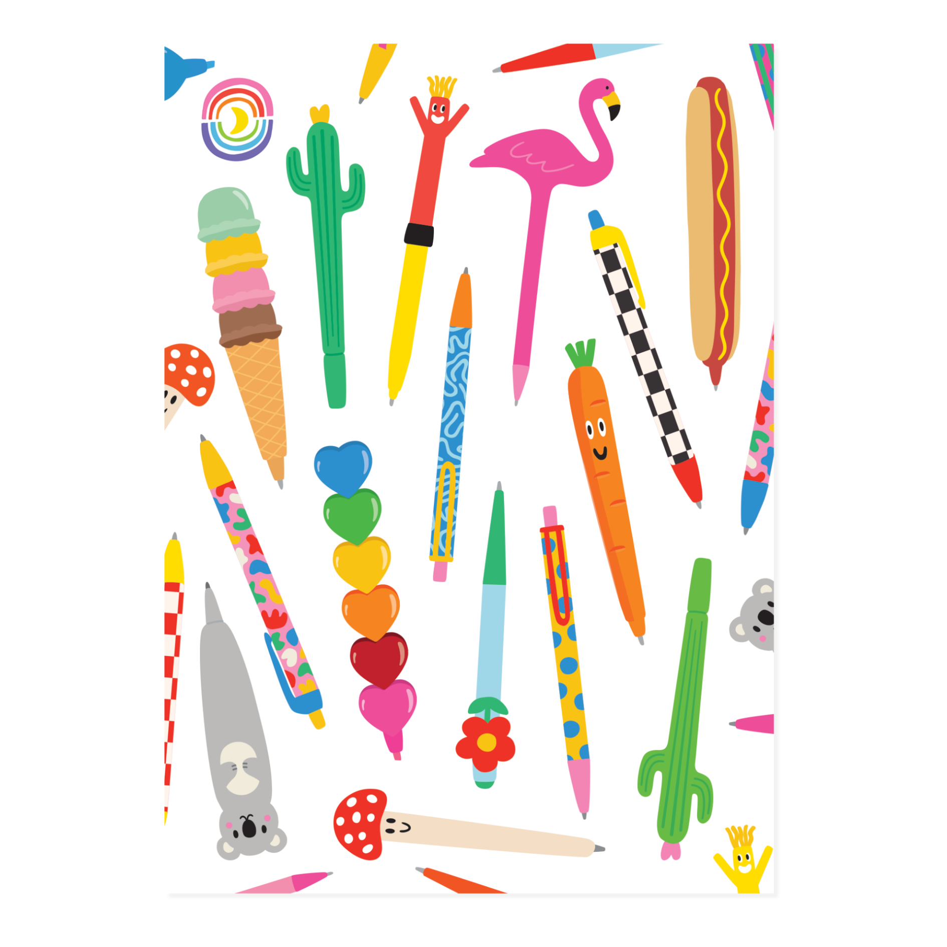 Novelty Pen Collection Sticker Sheet