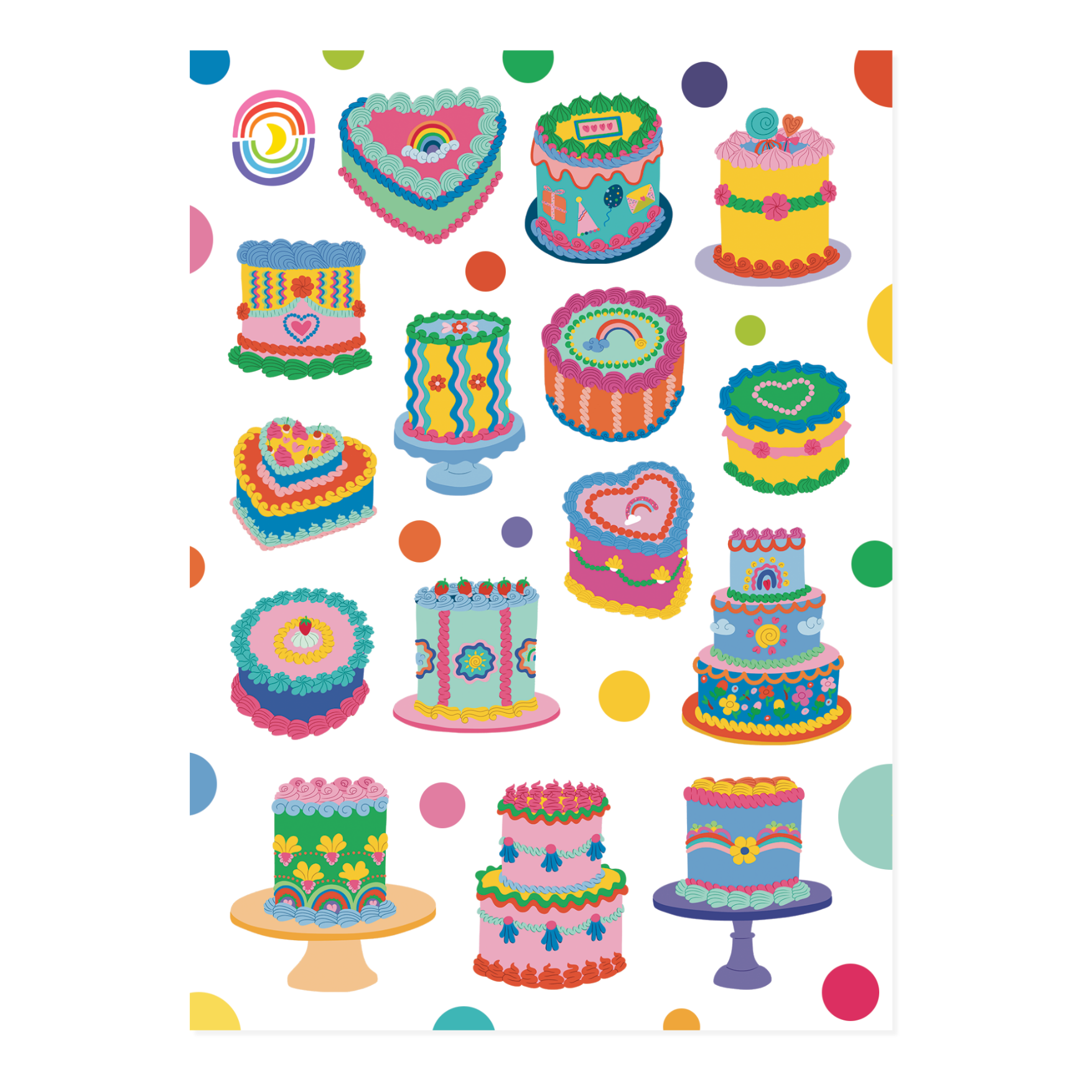 Retro Cakes Sticker Sheet