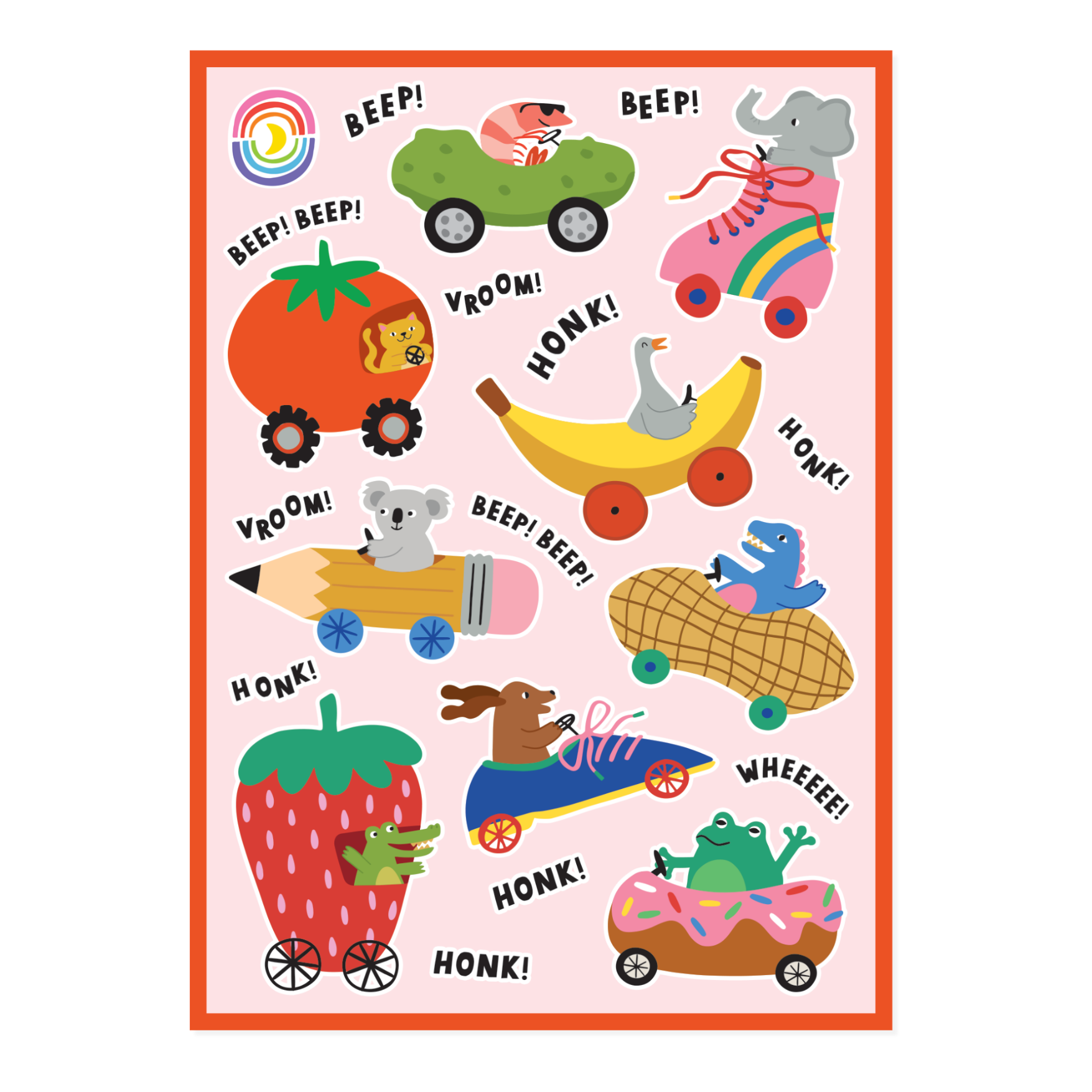 Wheely Fun Cars Sticker Sheet