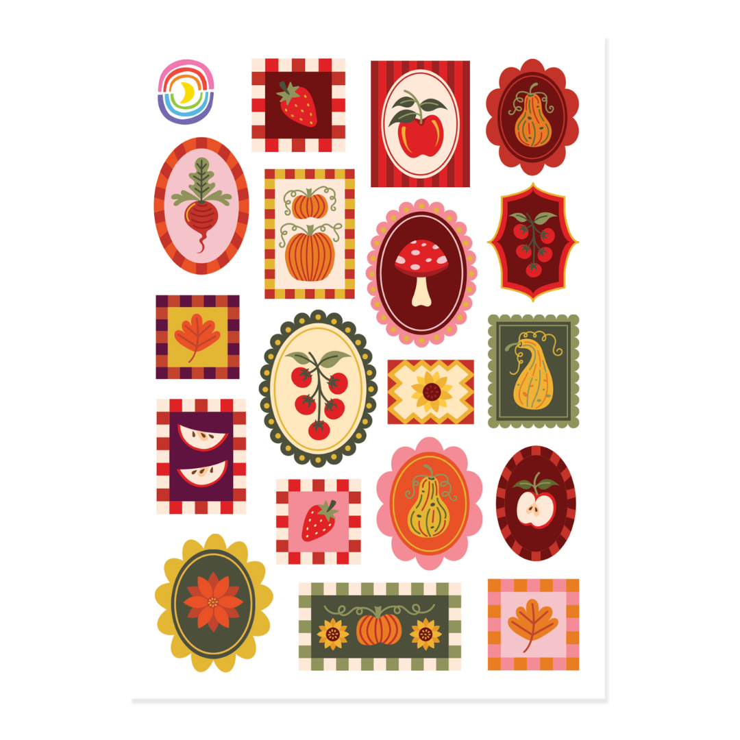 Autumn Art Gold Foil Sticker Sheet