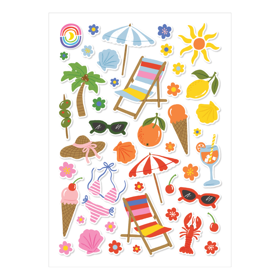 Beach Rainbow Sticker Sheet