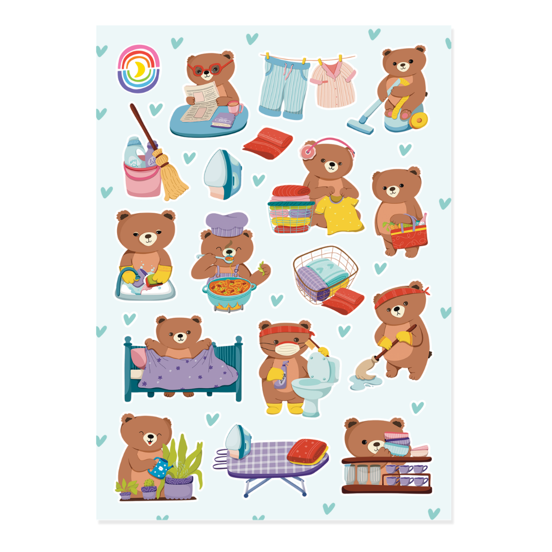 Can’t Bear Housework A6 Sticker Sheet