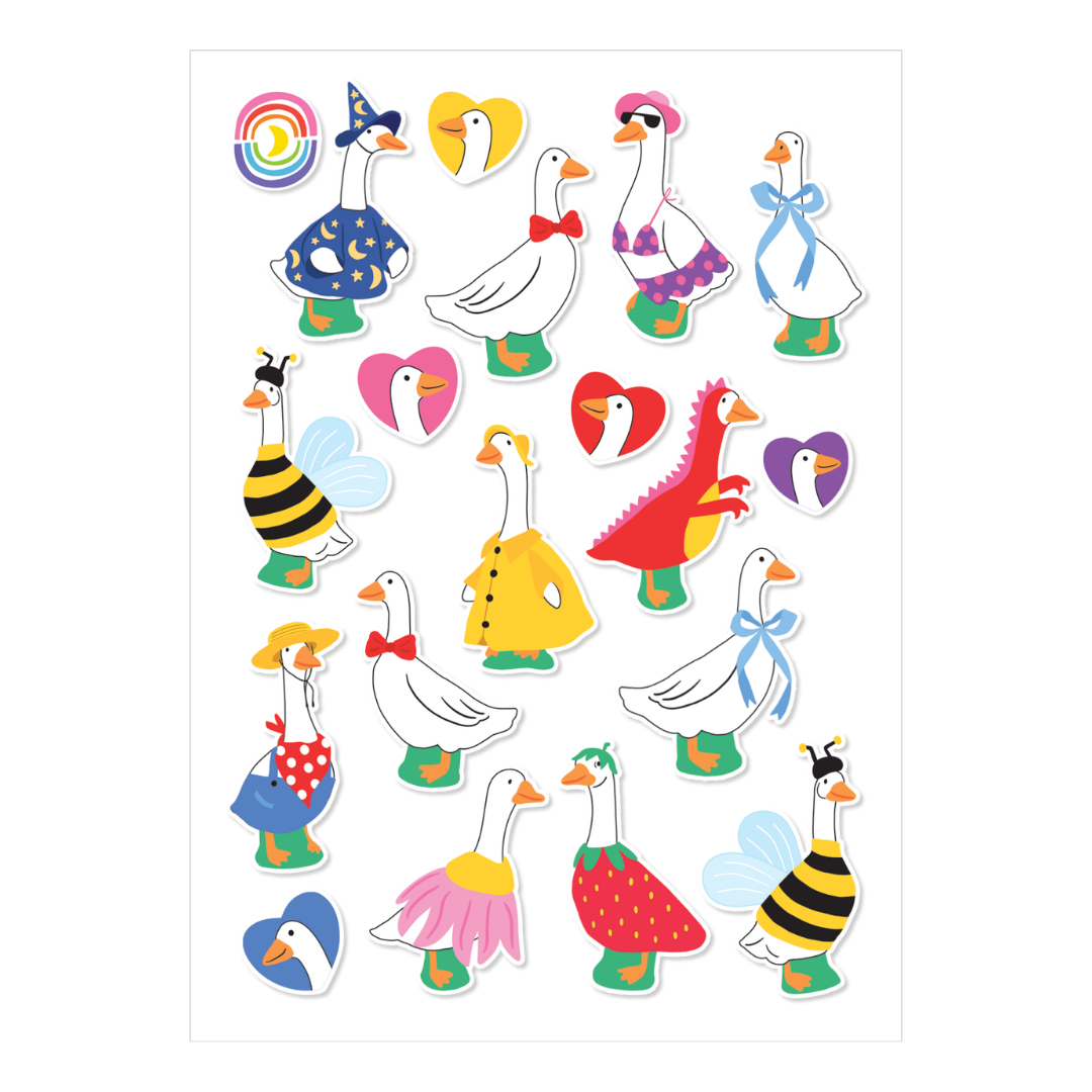 Porch Geese A6 Sticker Sheet