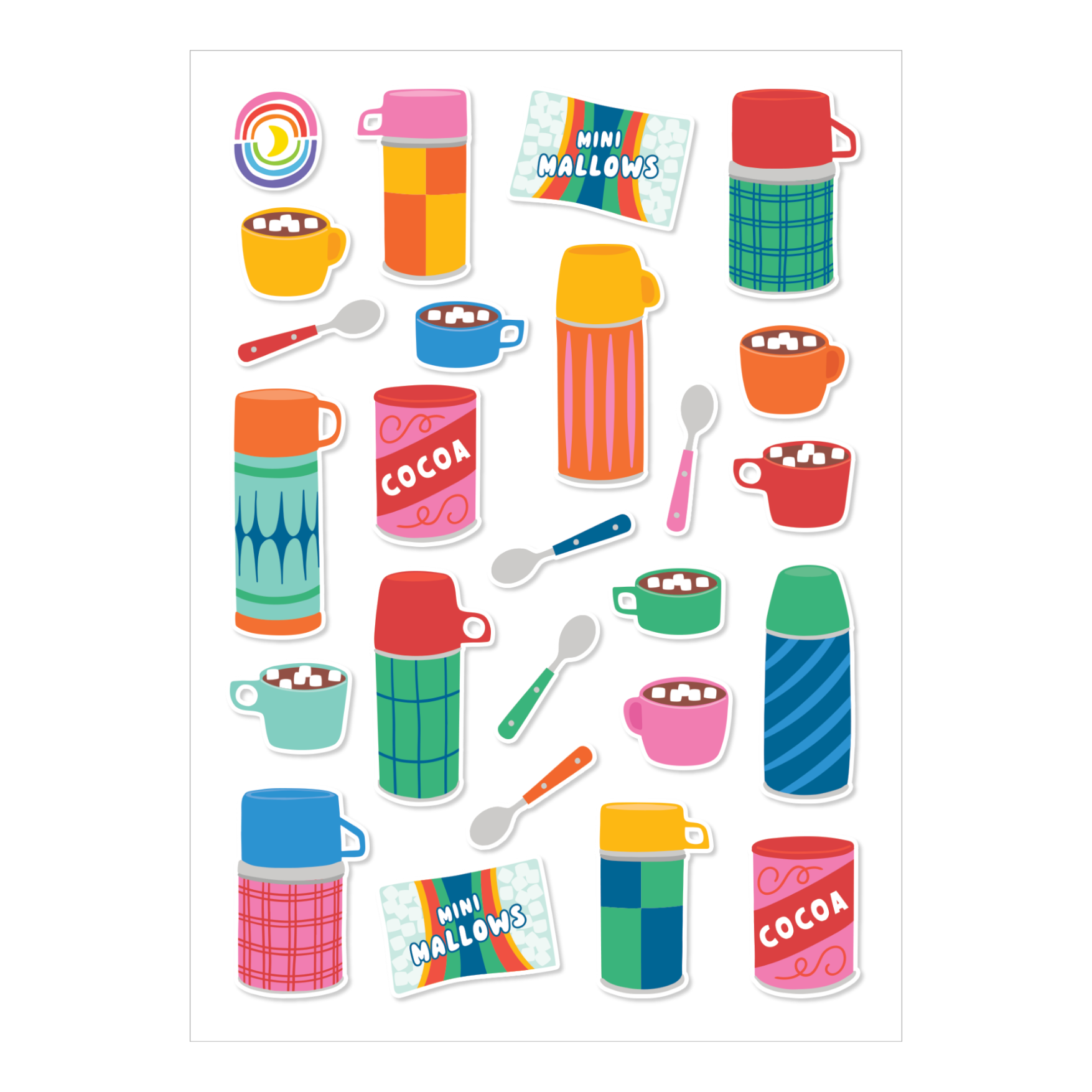 Hipster Flasks Sticker Sheet