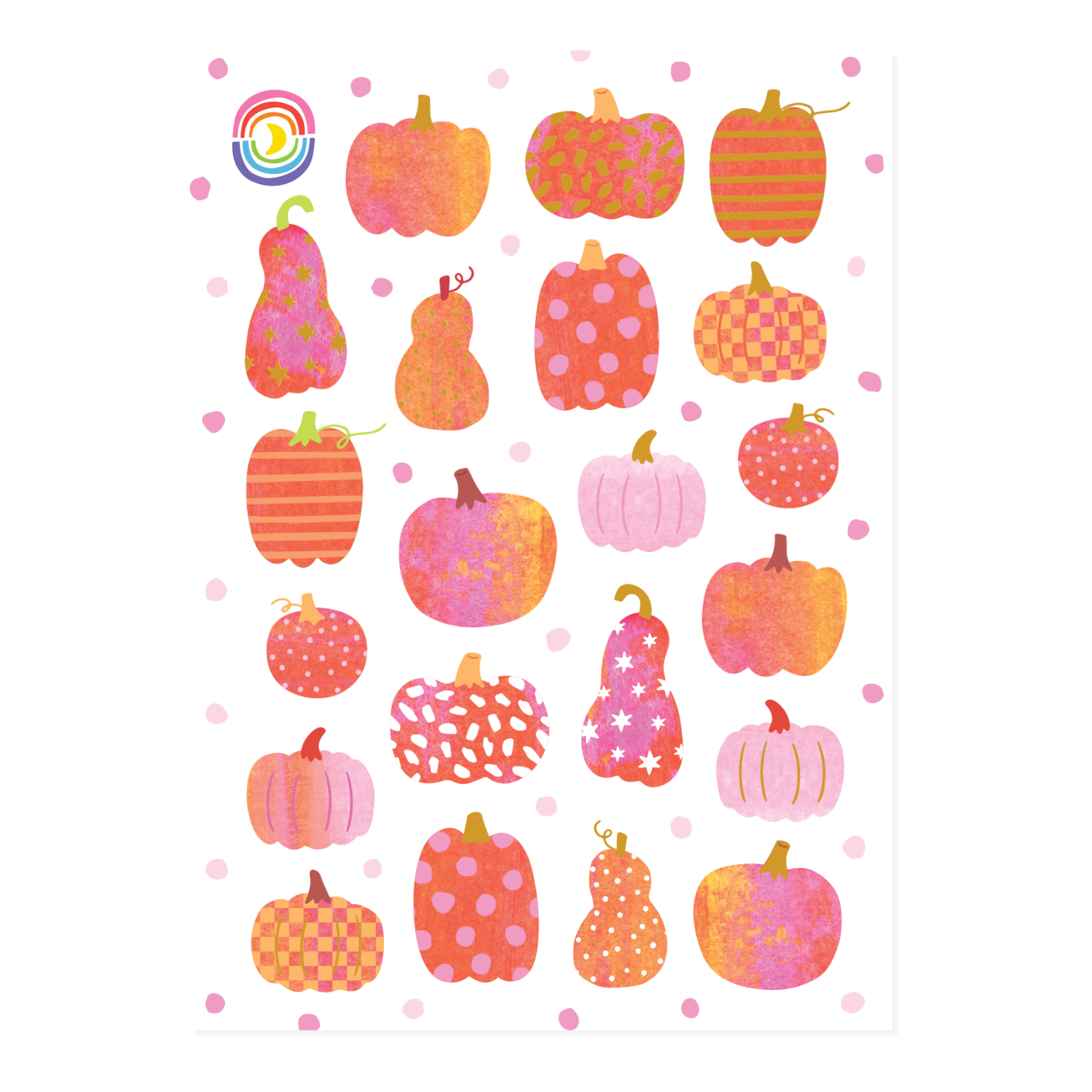 Pumpkin Parade Gold Foil Sticker Sheet