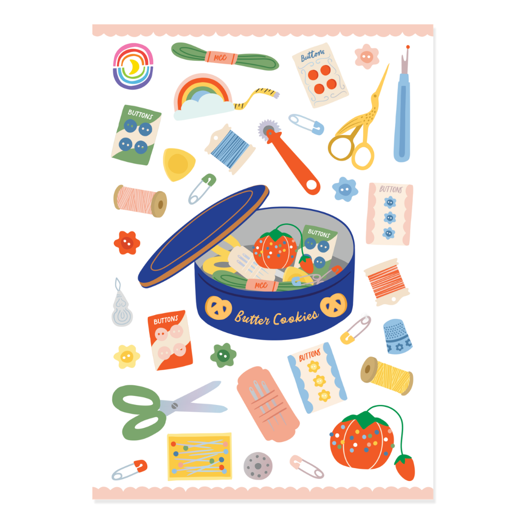 Happy Haberdashery Hologram Foil Sticker Sheet