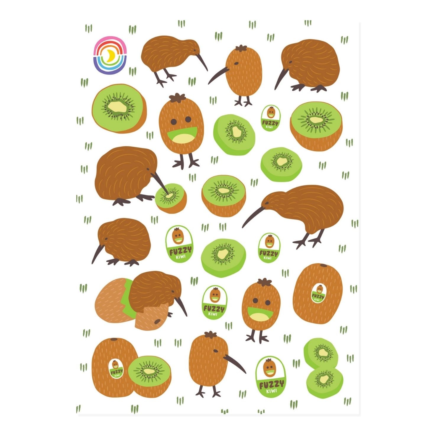 Kiwis Meet Kiwis Sticker Sheet
