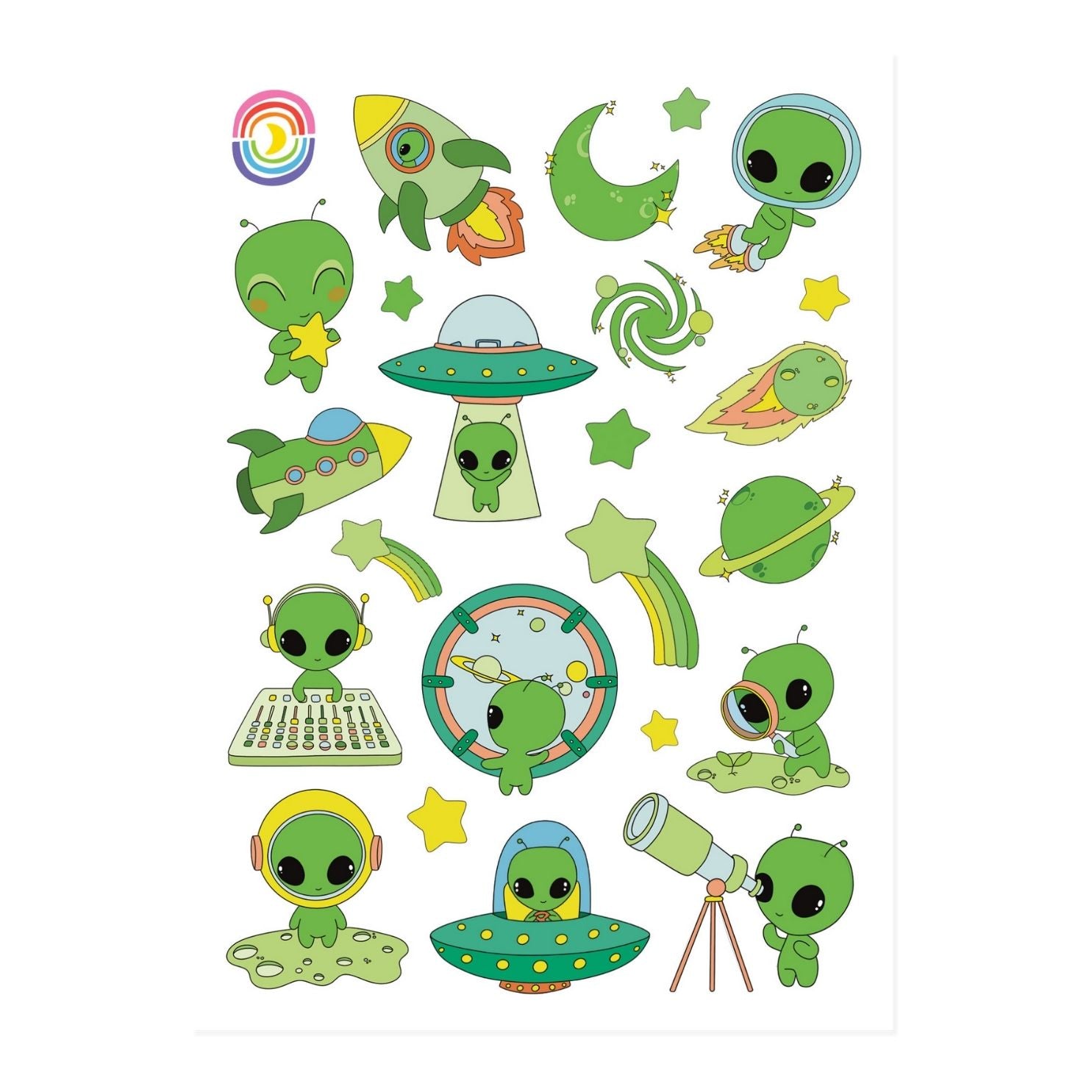 Martian Mischief Frosted Glitter Sticker Sheet