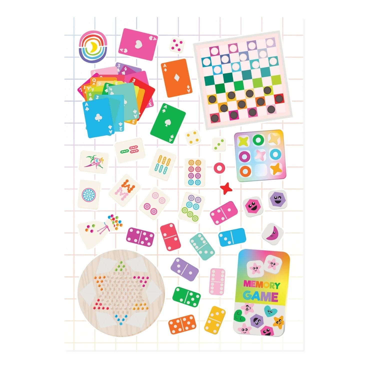 Rainbow Games A6 Sticker Sheet