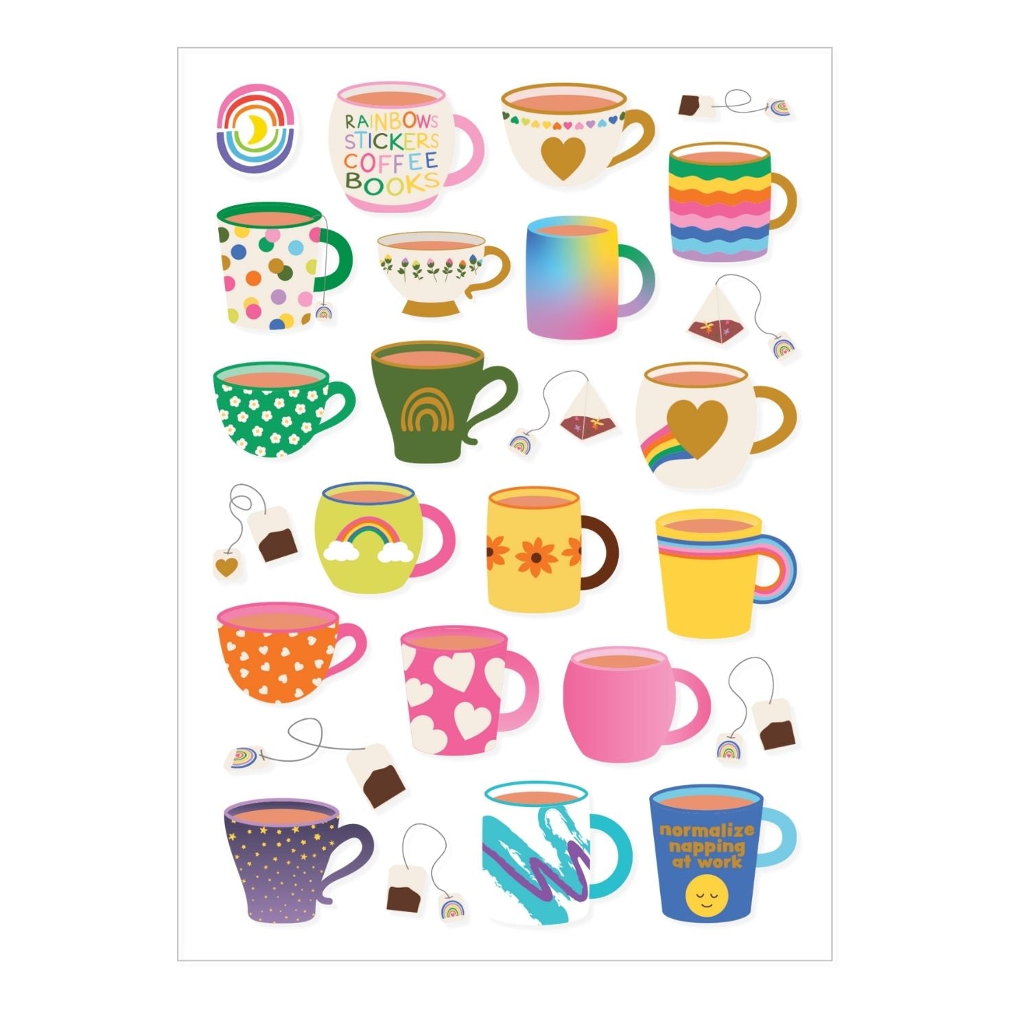 Rainbow Mugs Sticker Sheet