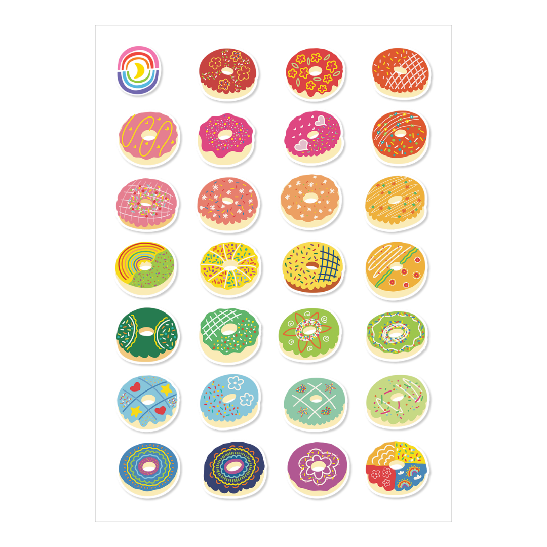 Artful Doughnuts A6 Sticker Sheet