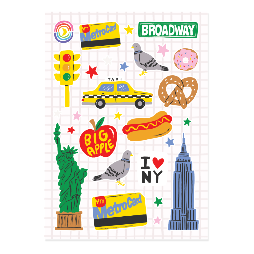 New York Day A6 Sticker Sheet