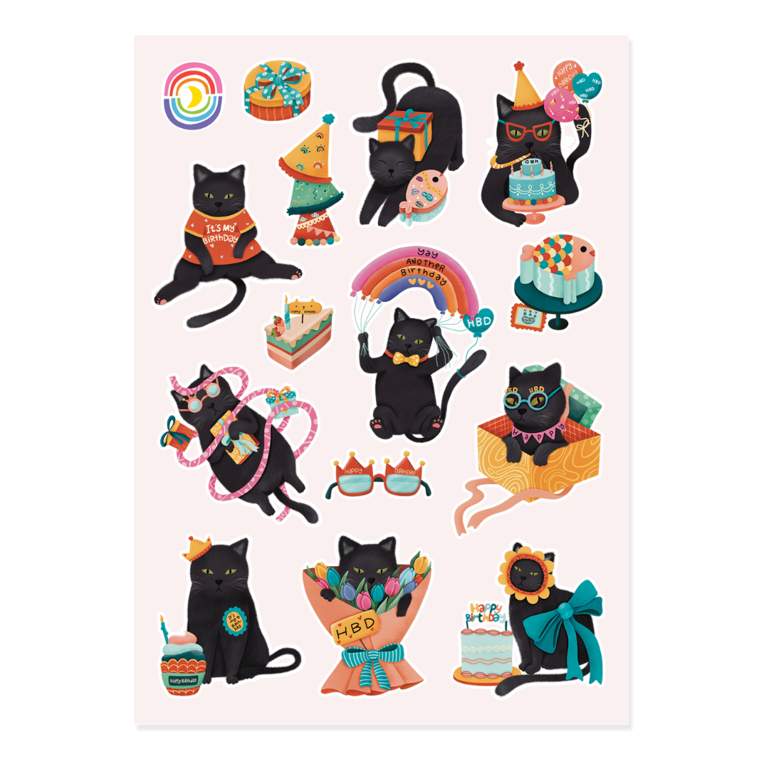 Cat Unbirthday Sticker Sheet