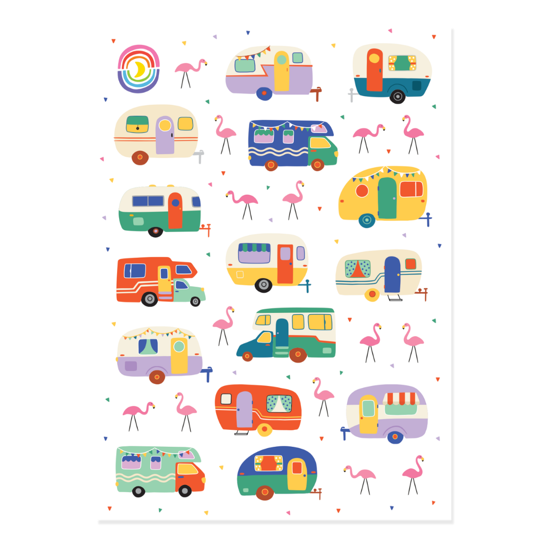 Campervan Club A6 Sticker Sheet