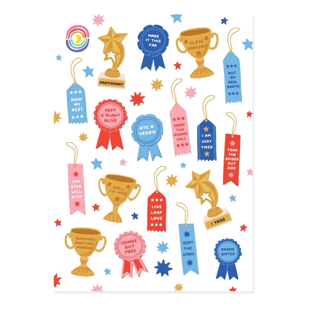 Blue Ribbon Effort A6 Sticker Sheet