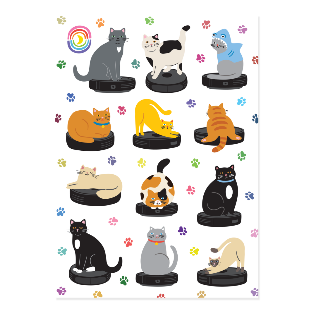 Roomba Cats Sticker Sheet