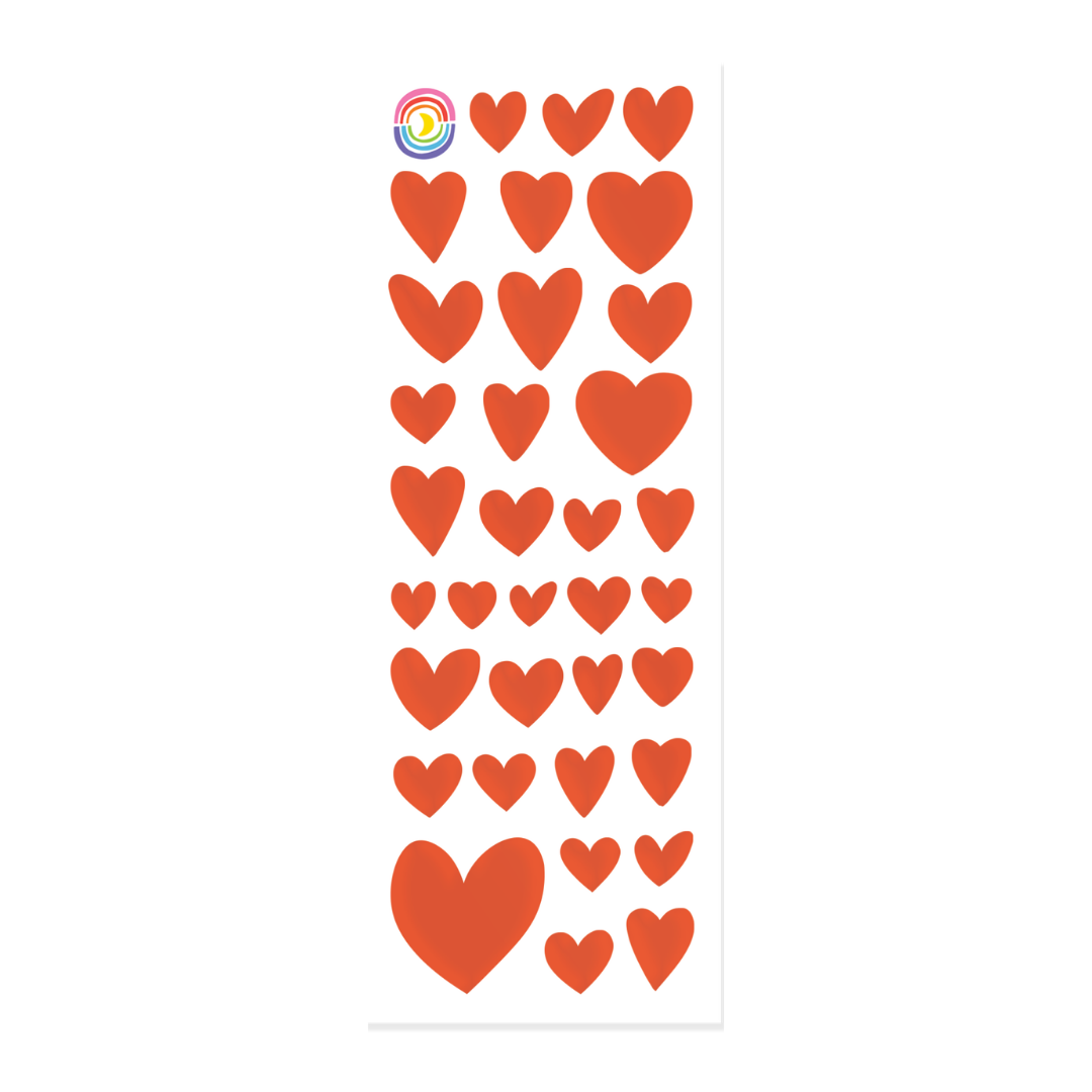 Shape of Love Red Hologram Foil Strip Sticker Sheet