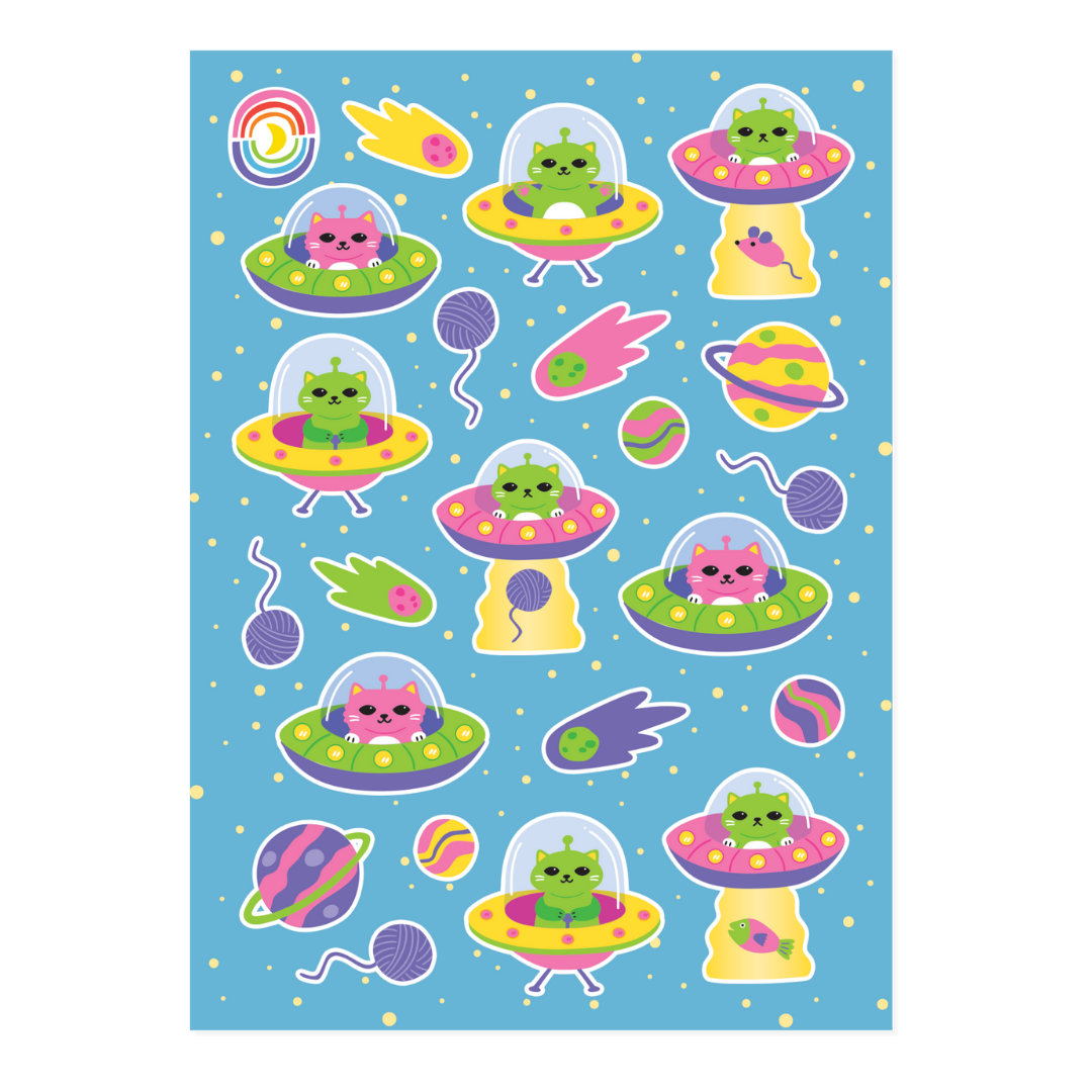 Fe-line-ing Saucers Sticker Sheet