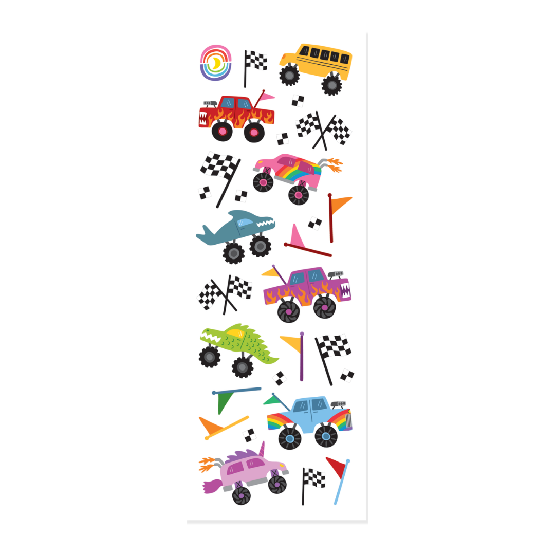 Little Monster Trucks Strip Sticker Sheet