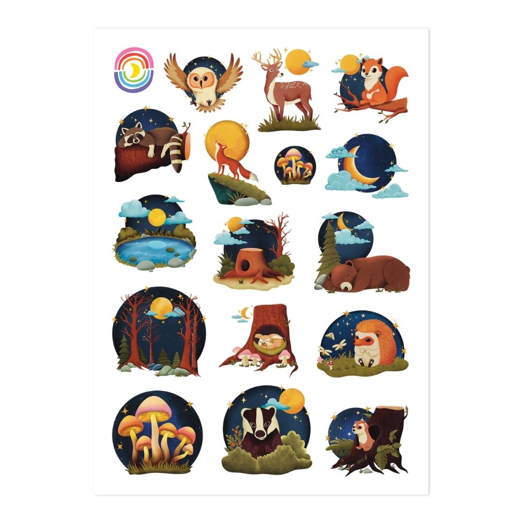 Woodland Nights A6 Hologram Sticker Sheet