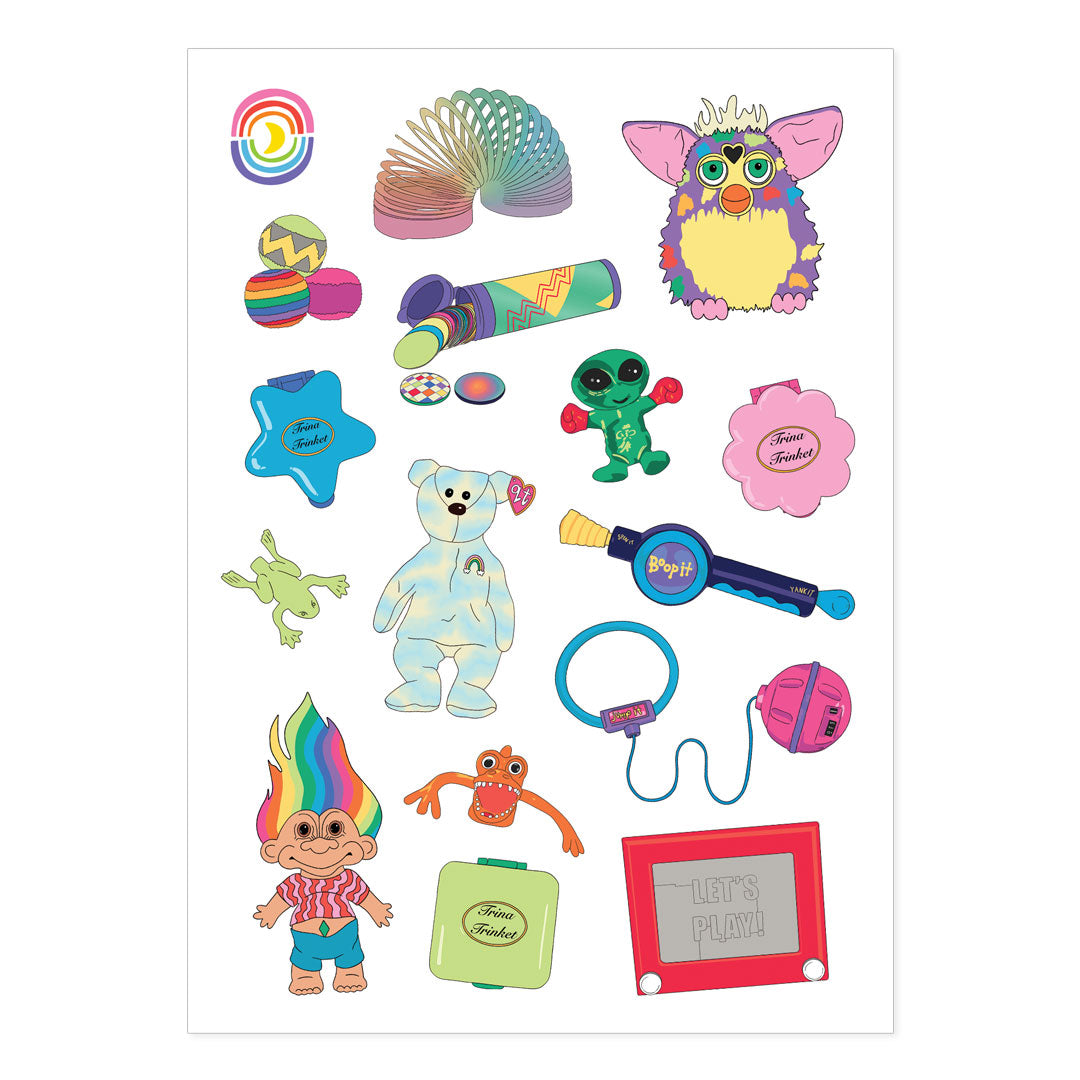 Retro Toy Collection A6 Hologram Sticker Sheet