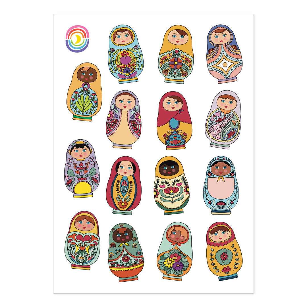 Nesting Dolls A6 Sticker Sheet