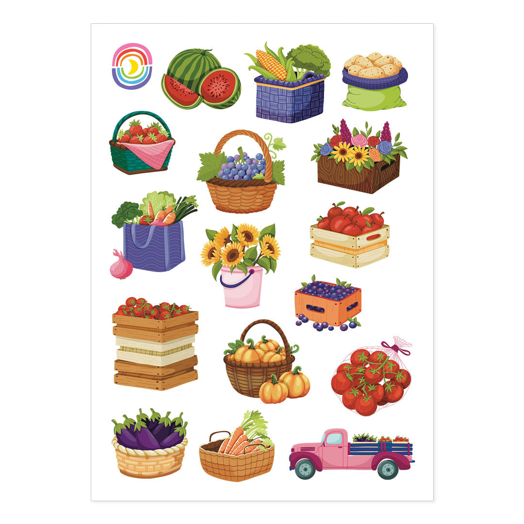 Farmers Market Day A6 Sticker Sheet