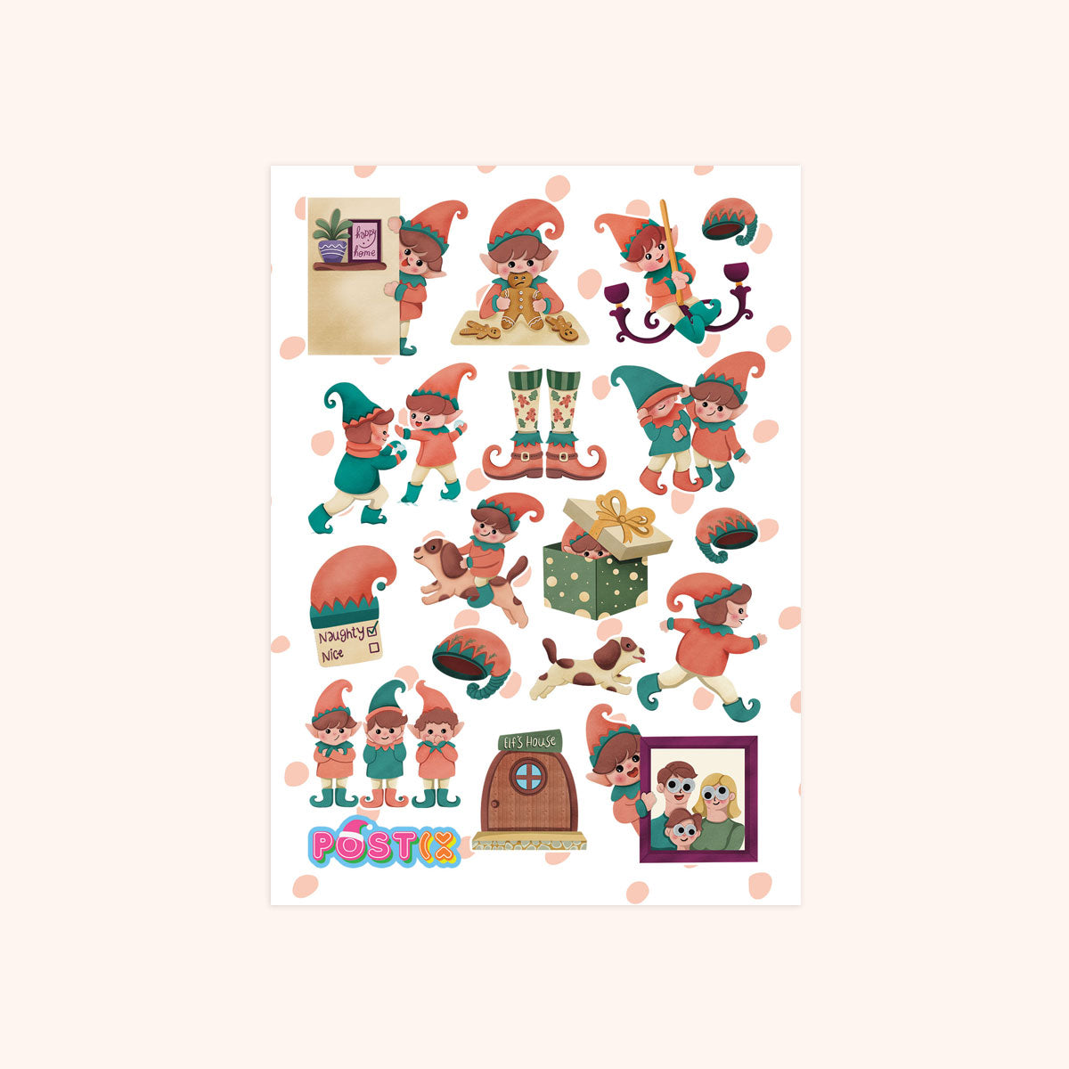 Elf on the Naughty Shelf A6 Sticker Sheet