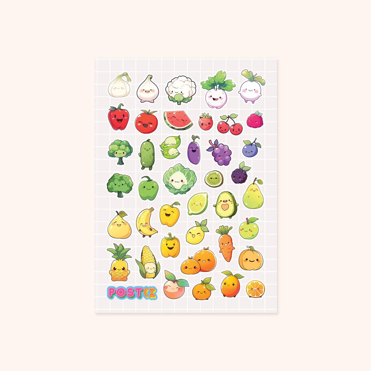 Fruit n Vegi Mates A6 Sticker Sheet
