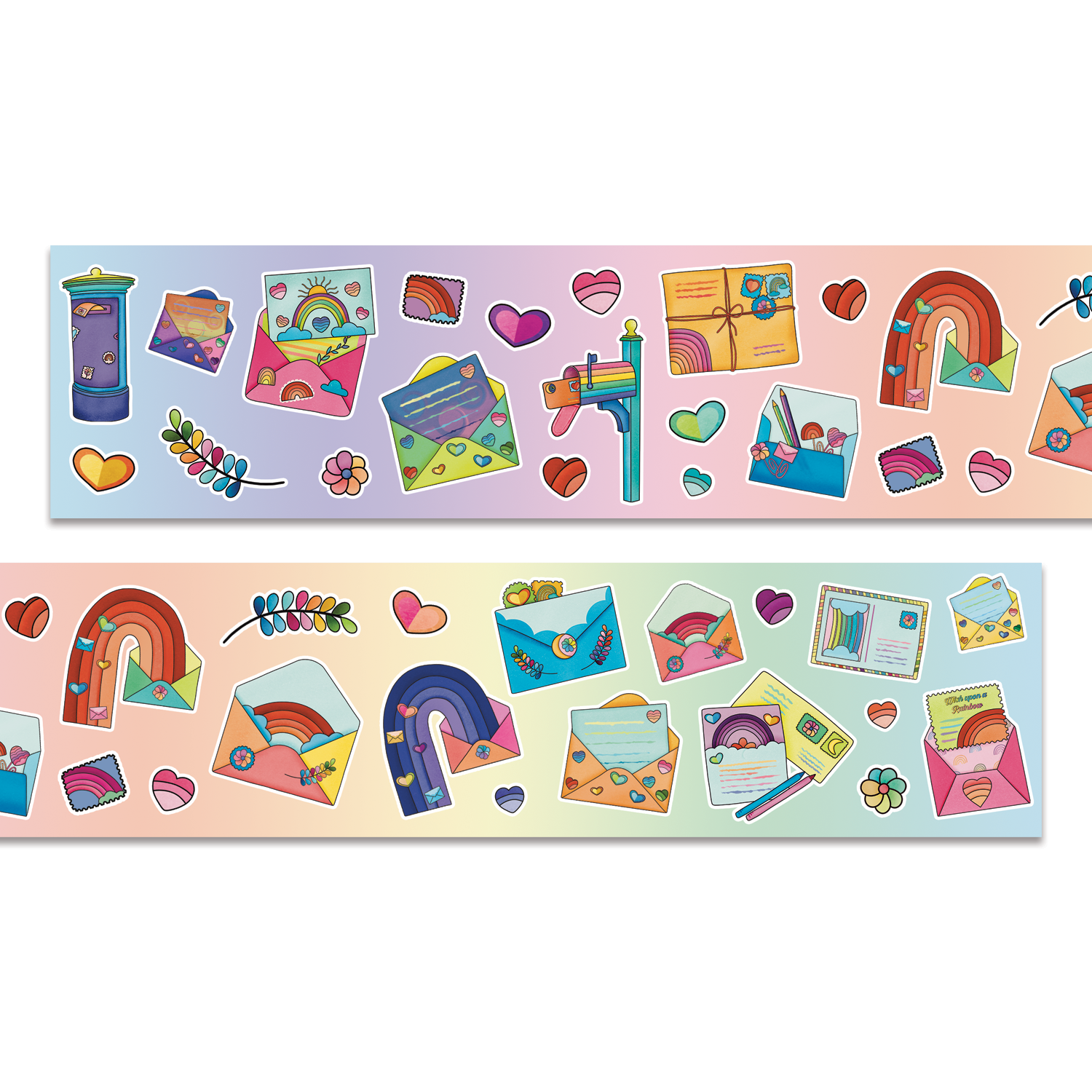 Rainbow Mail Dot Hologram Infinity Sticker Roll
