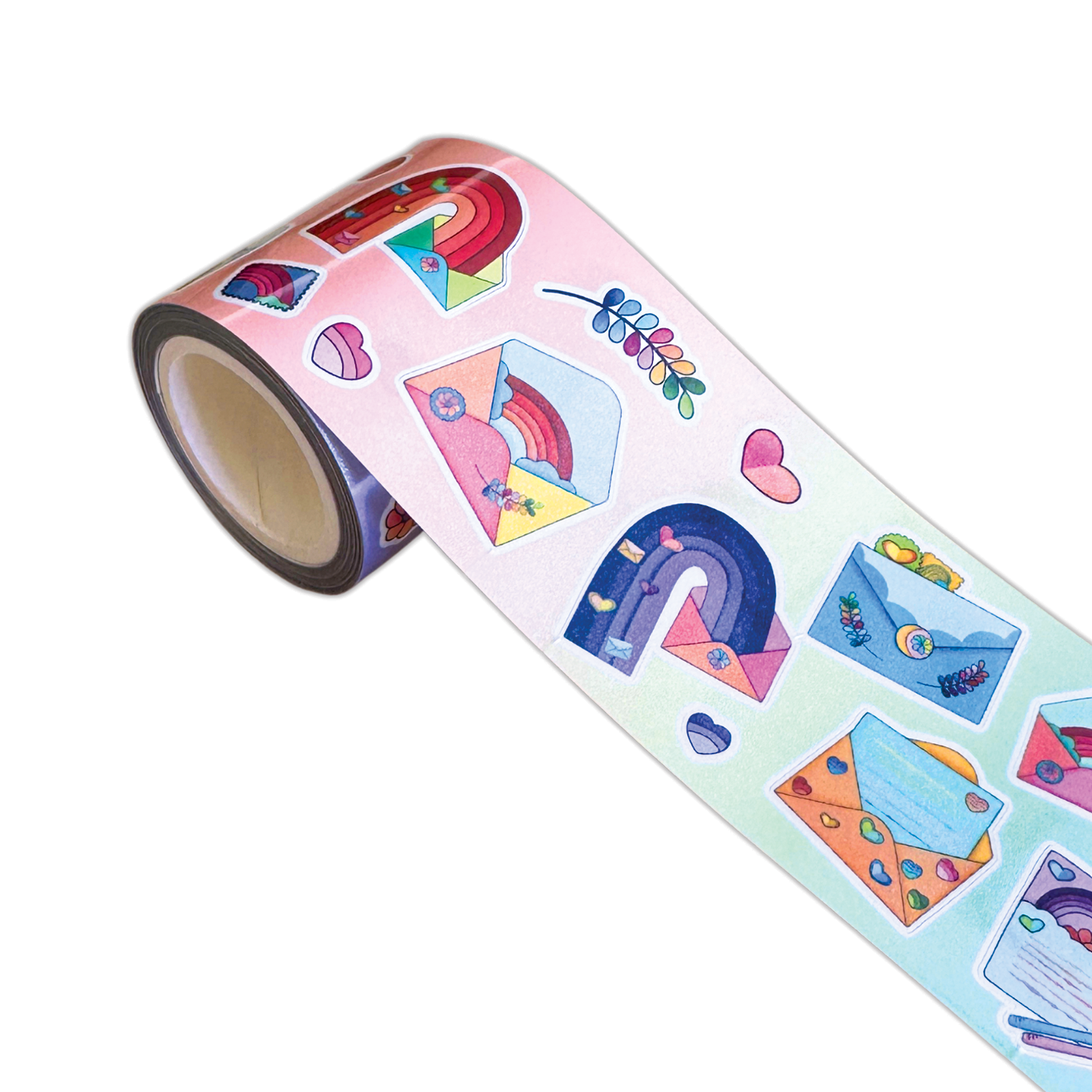 Rainbow Mail Dot Hologram Infinity Sticker Roll