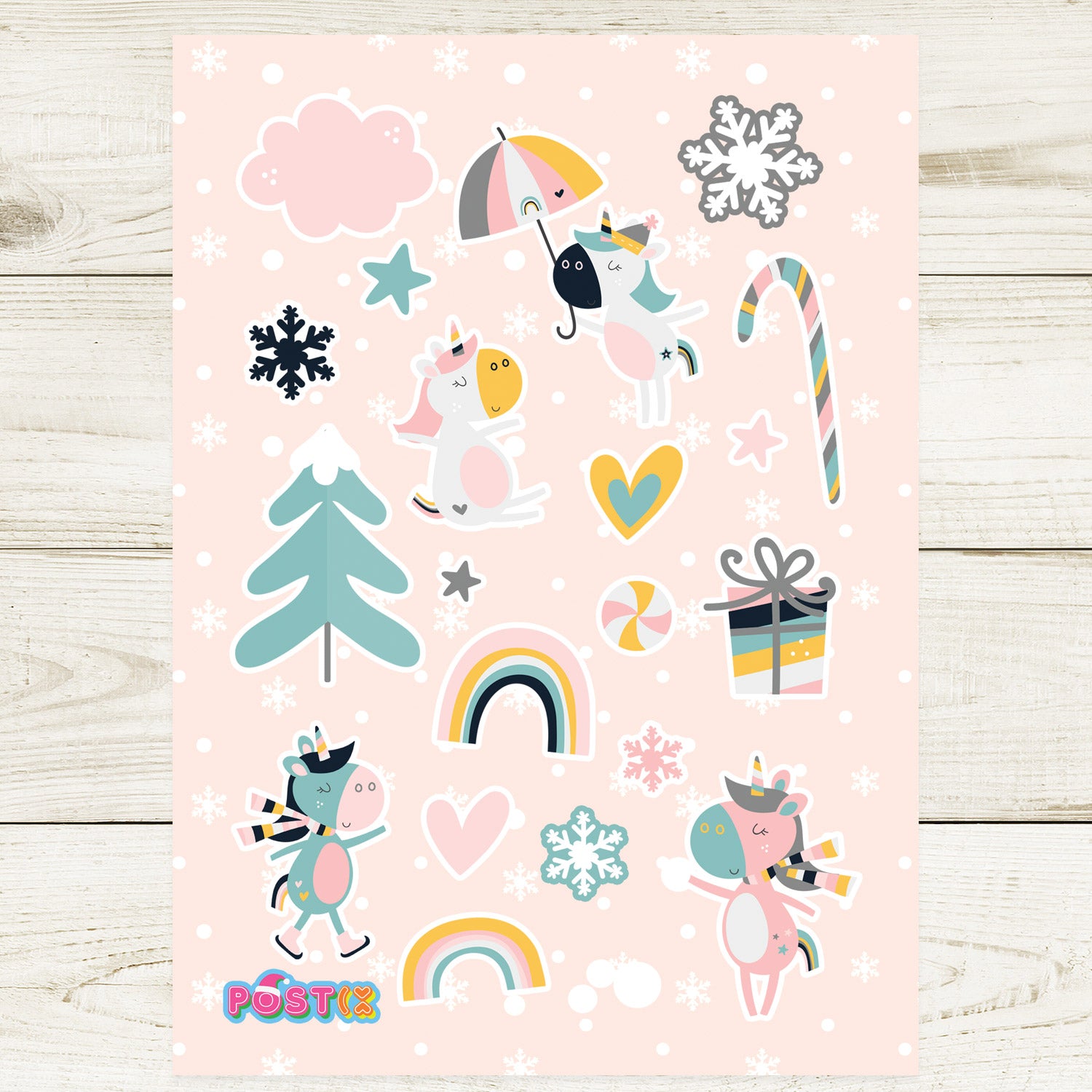 Unicorn's Christmas Sticker Sheet