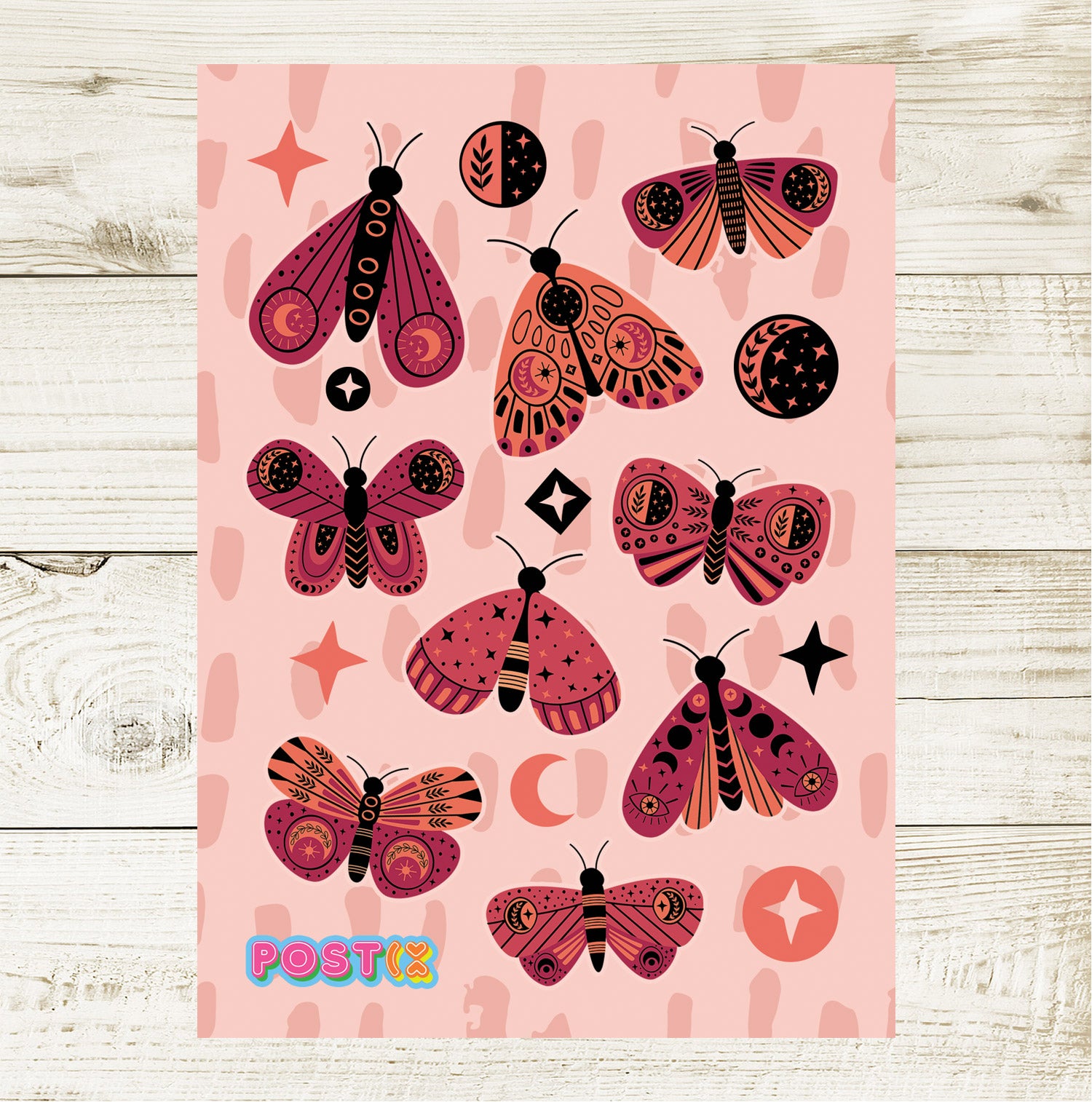Boho Butterflies A6 Sticker Sheet