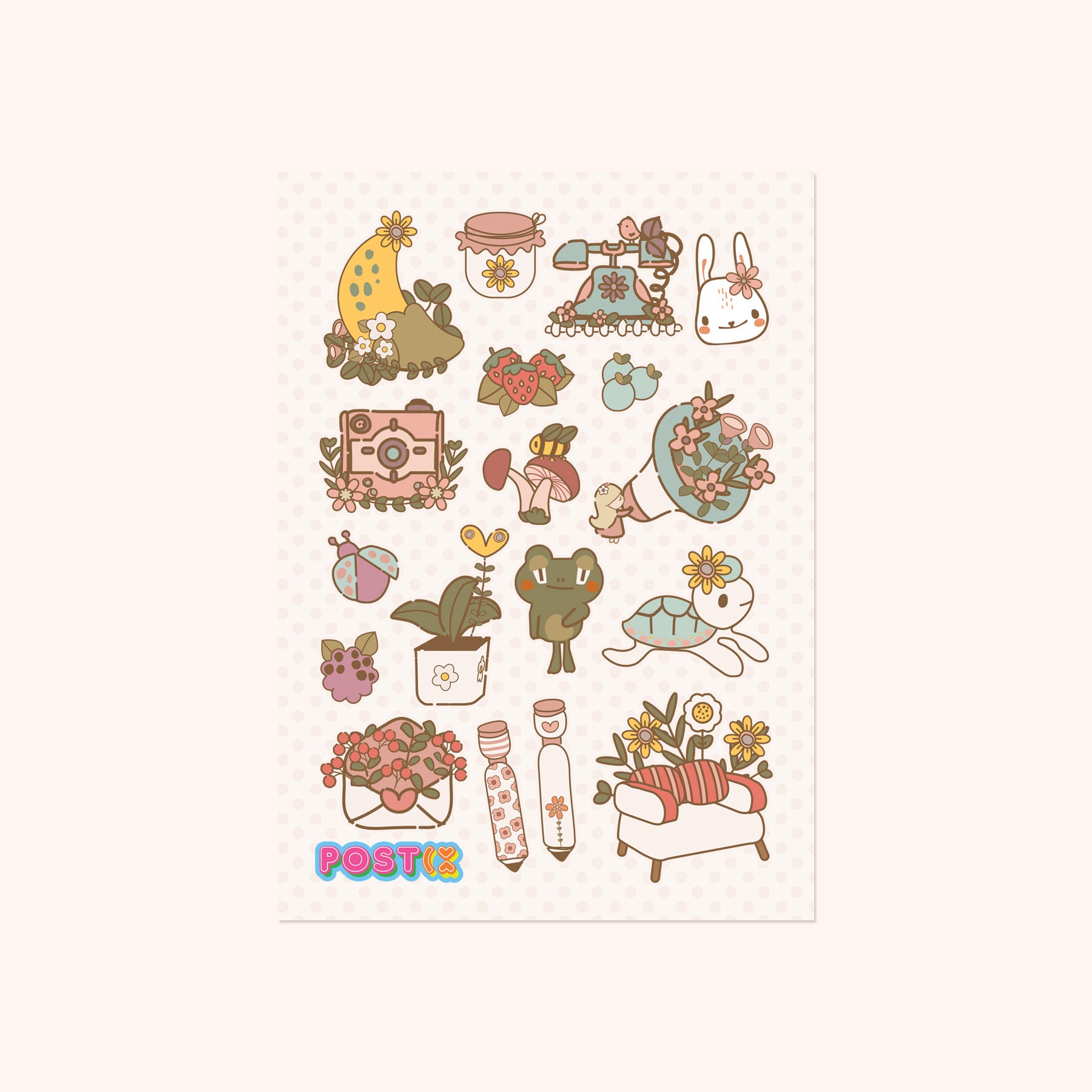 Cottagecore Cartoons Sticker Sheet