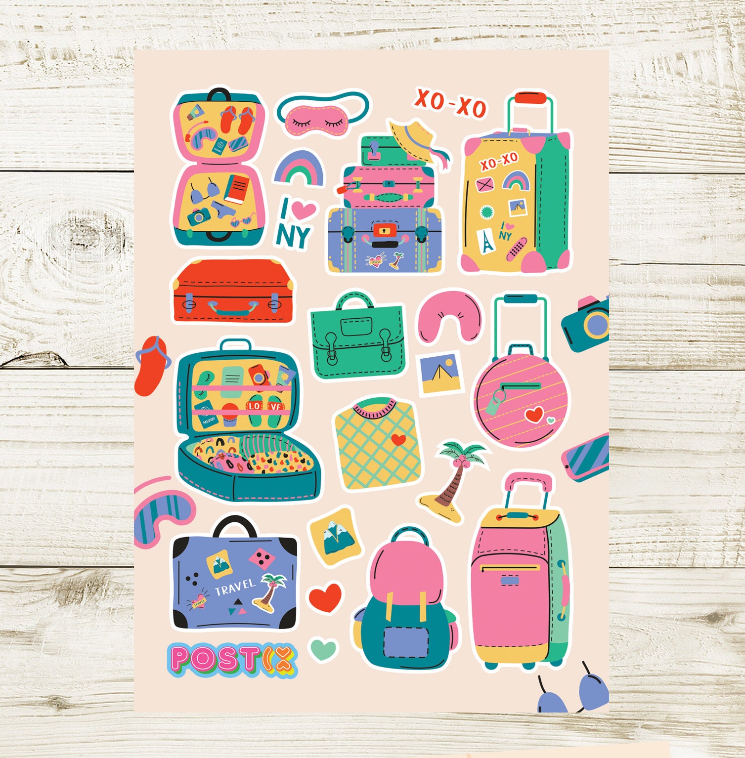 Color Pop Travel Pieces Sticker Sheet