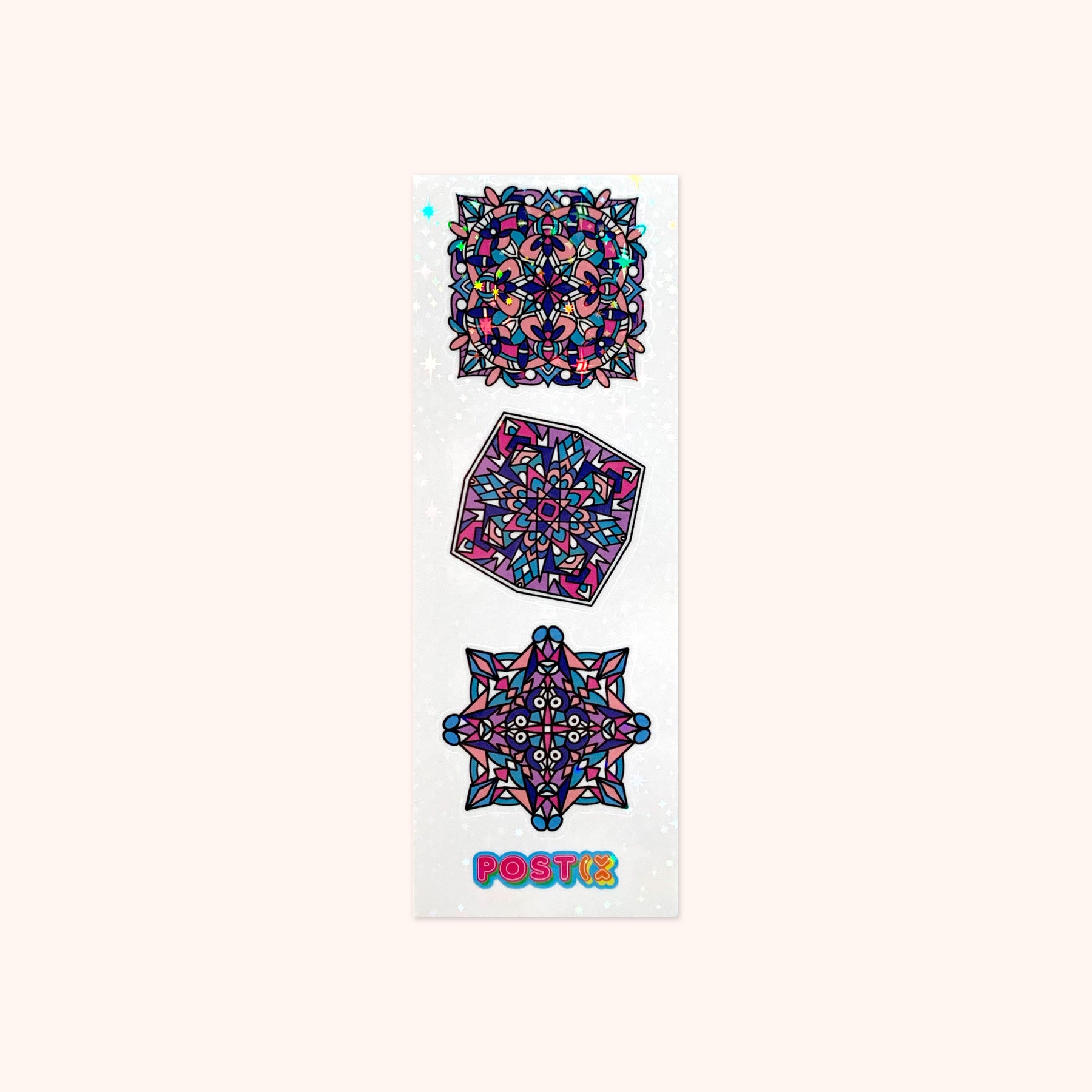Stained Glass Windows Strip Hologram Sticker Sheet