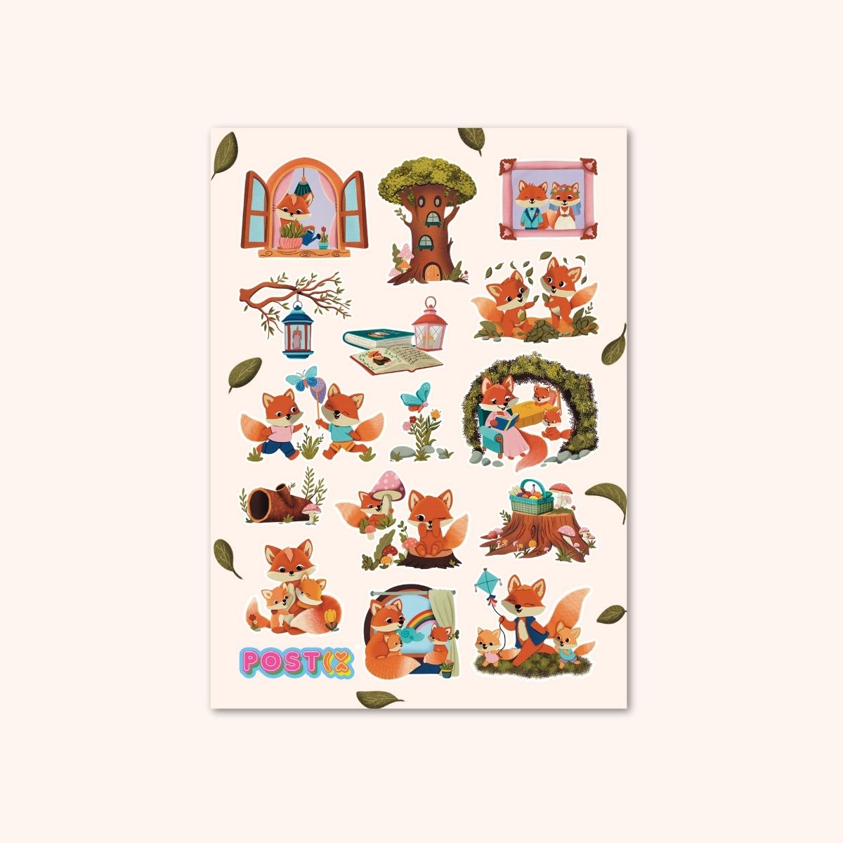 Fox Family Fun Sticker Sheet